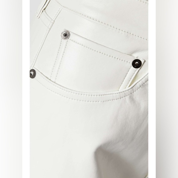 AGOLDIE White faux Leather Pants - Picture 6 of 7